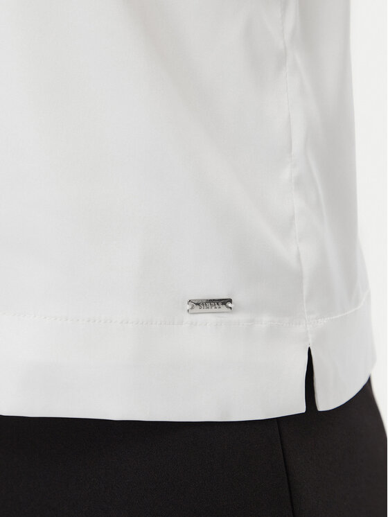 Simple Simple Top 62TSLED102 Biały Regular Fit