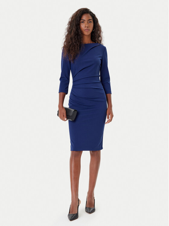 Rinascimento Rinascimento Koktel haljina CFC0126154003 Tamnoplava Slim Fit