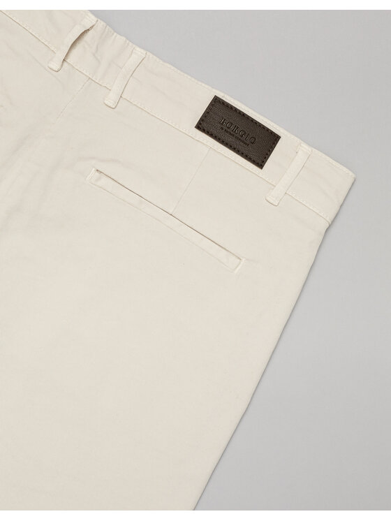 Borgio Borgio Spodnie materiałowe menfi Biały Slim Fit