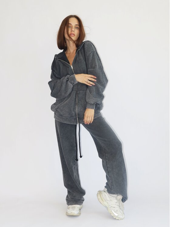 Komplet dresowy, rozmiar XXS/XS, Czarny, Double Belt Tracksuit Set