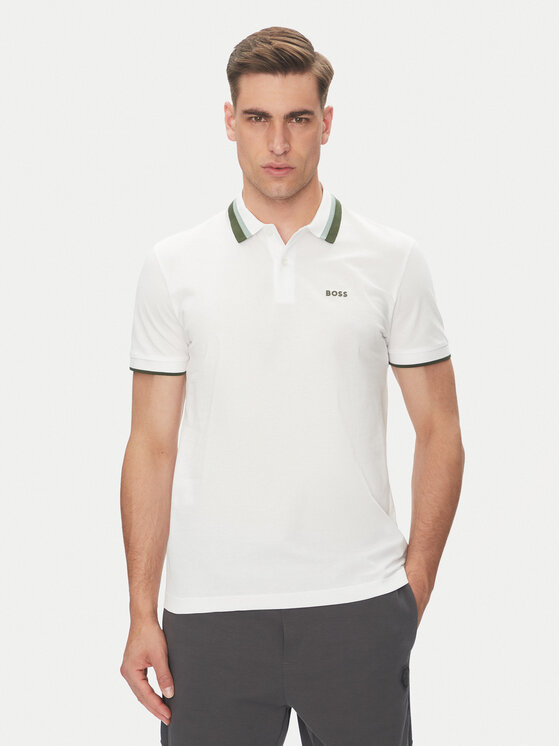 BOSS BOSS Polokošile Paddy Ap Heritage 50538101 Bílá Regular Fit