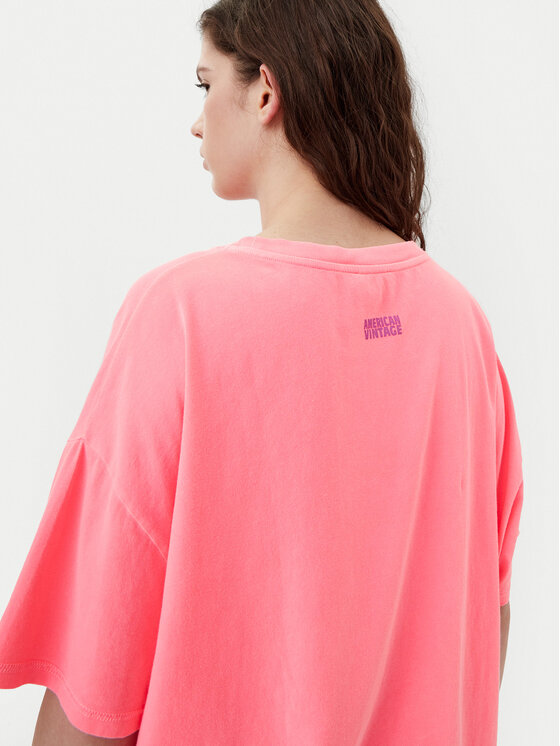 American Vintage American Vintage Футболка Pymaz PYM02AH24 Рожевий Oversize