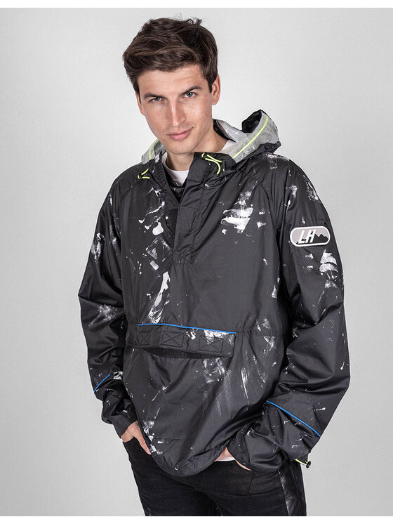 Les Hommes Les Hommes Giacca di transizione LHO357 258A | K Way Nero Regular Fit