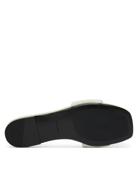 Calvin Klein Calvin Klein Klapki Square Flat Sndl Canvas Hw HW0HW03129 Biały