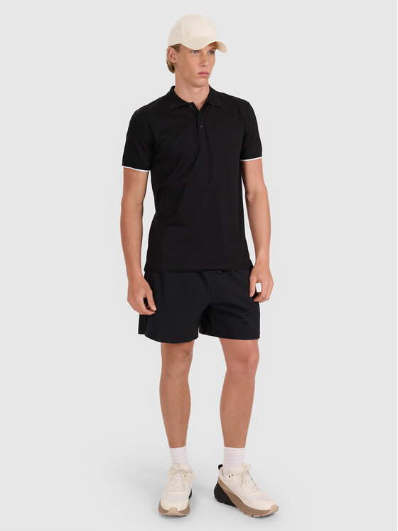 4F 4F Polo MIDSHOP TEXTILE Czarny Regular Fit