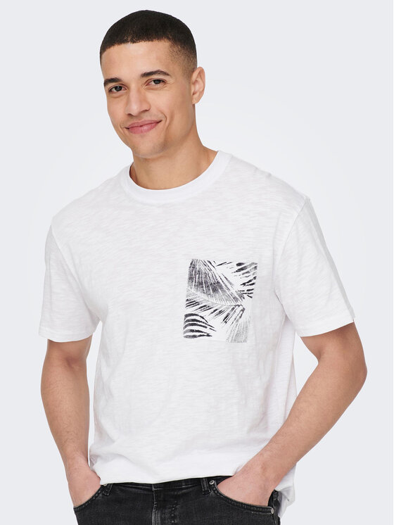 Only & Sons Only & Sons Футболка 22025286 Білий Regular Fit
