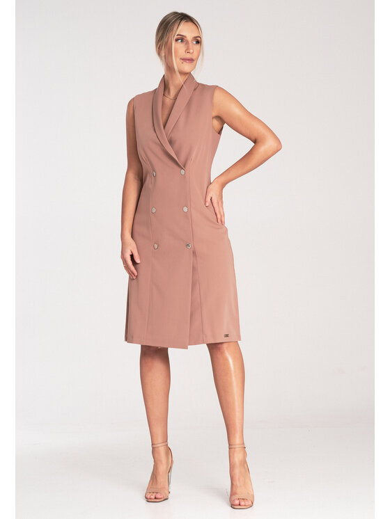 FIGL FIGL Sukienka codzienna M1067 Beżowy Regular Fit