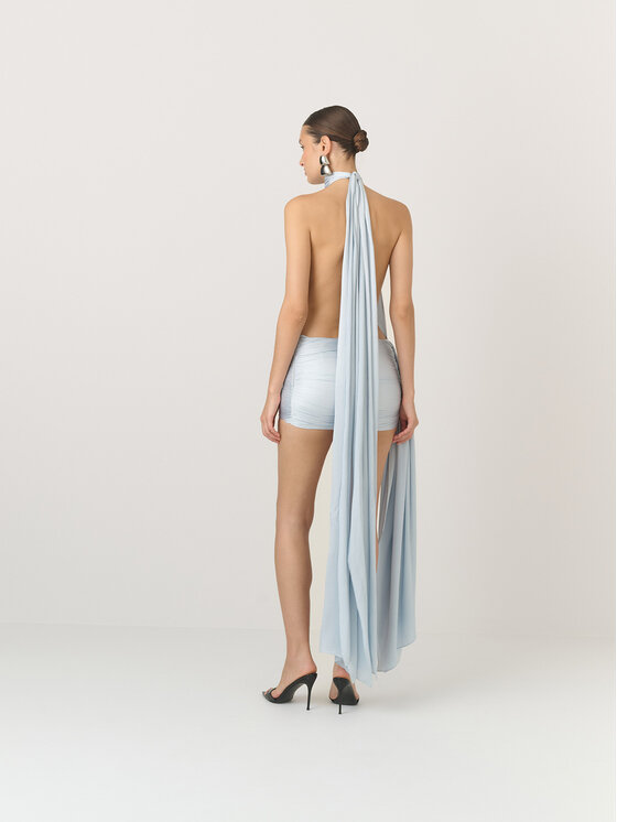 La Mania La Mania Sukienka koszulowa RHODES Niebieski Classic Fit
