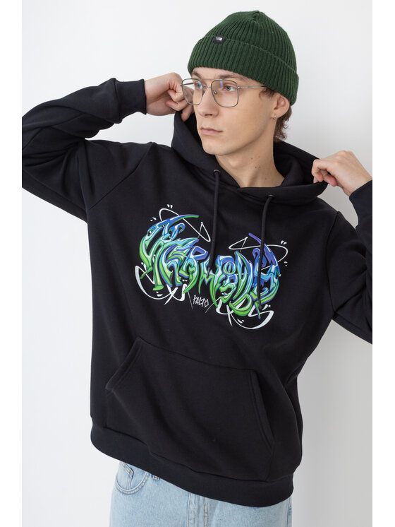 Palto Palto Bluza Sci-Fi Czarny Comfort Fit