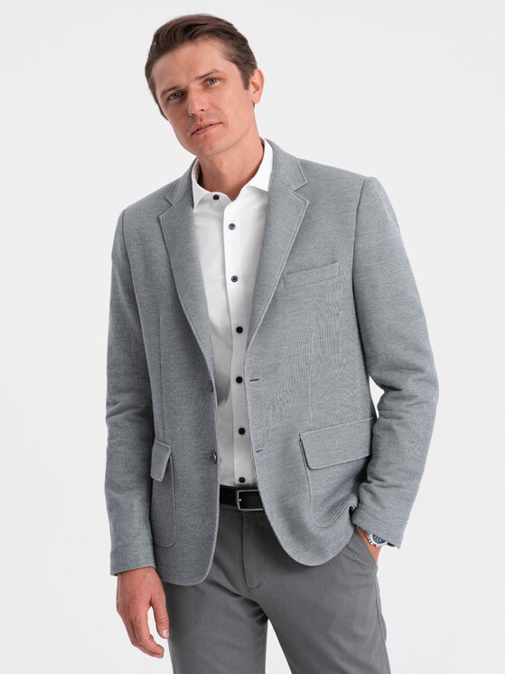 Ombre Ombre Sako OM-BLZB-0108 Šedá Regular Fit