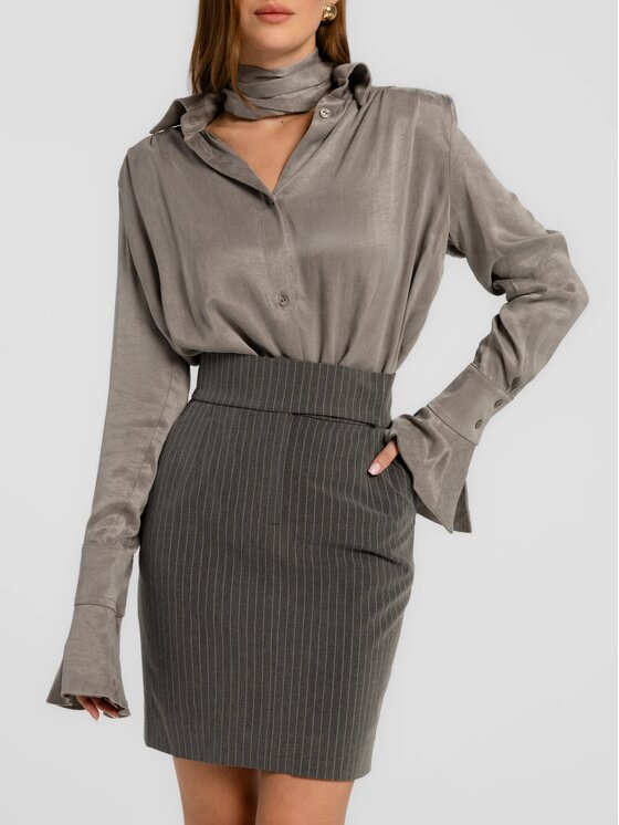 MANDRAGORA MANDRAGORA Gonna maxi Gante Grigio Slim Fit