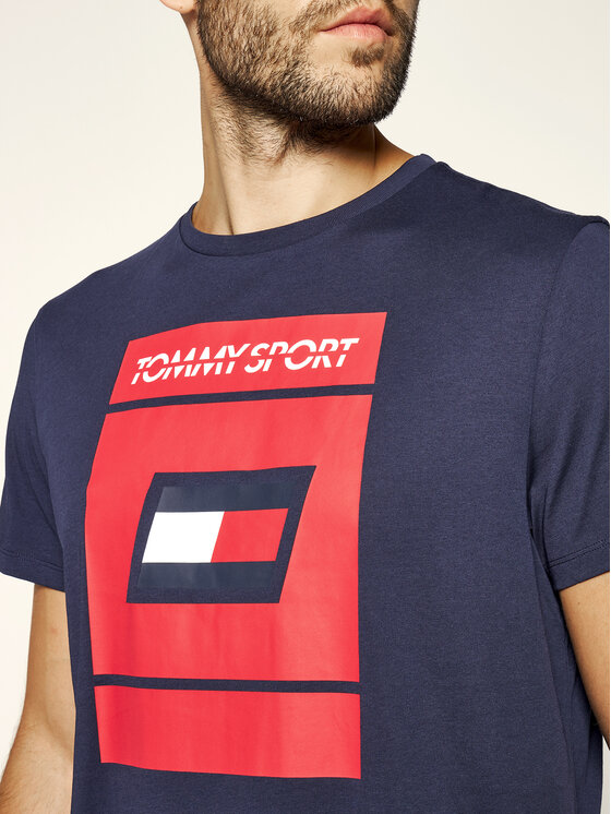 Tommy Sport Tommy Sport T-Shirt Graphic S20S200193 Tmavomodrá Regular Fit