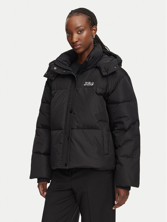 KARL LAGERFELD KARL LAGERFELD Пуховик Essential B3W15002 Чорний Regular Fit