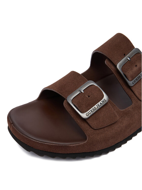 Guess Jeans Guess Jeans Чехли EO-KANSAS-01 126AM Тъмнокафяв