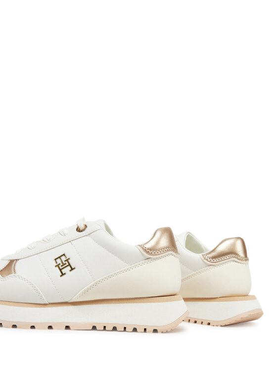 Tommy Hilfiger Tommy Hilfiger Laisvalaikio batai Low Cut Lace-Up Sneaker T3A9-33759-1355 S Écru