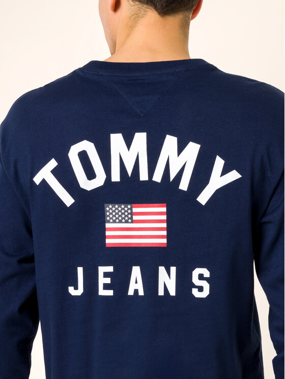 Tommy Jeans Tommy Jeans Longsleeve US Flag DM0DM07066 Dunkelblau Regular Fit