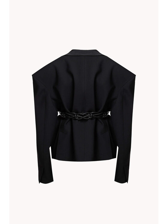 Epuzer Epuzer Marynarka Wool blazer Czarny Standard Fit