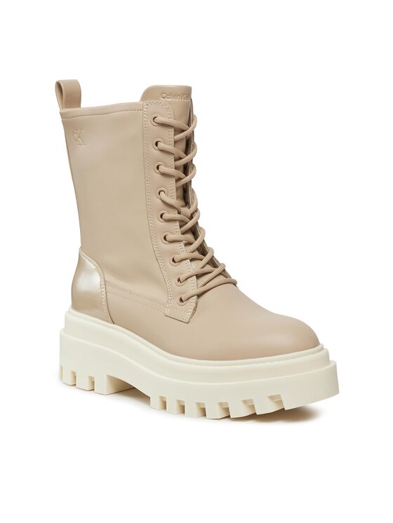 Calvin Klein Jeans Calvin Klein Jeans Schnürstiefeletten Chunky Laceup Lth Mg Sat YW0YW01285 Beige