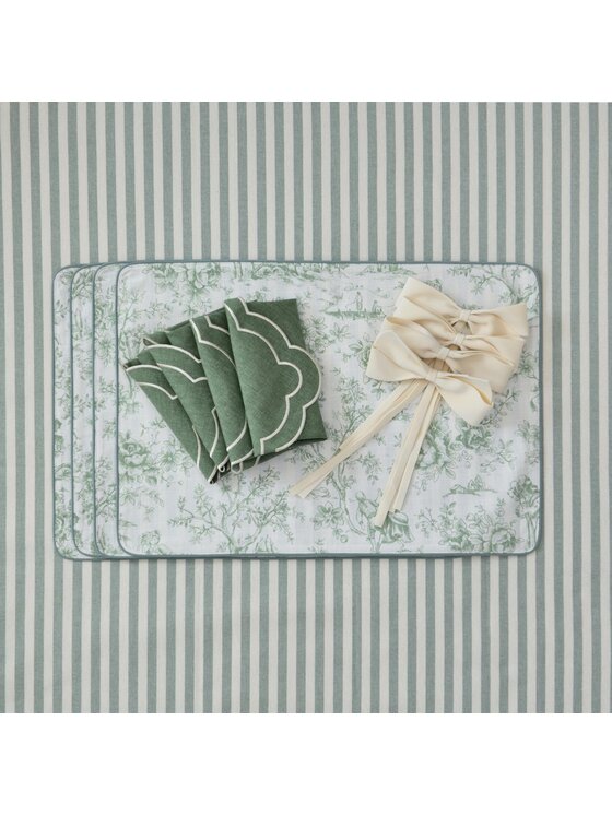 Roseberry Home Roseberry Home Chlebak Toile de Jouy Green Zielony