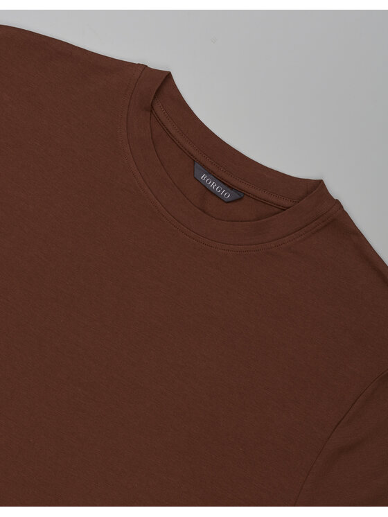 Borgio Borgio T-Shirt covo Miedziany Slim Fit