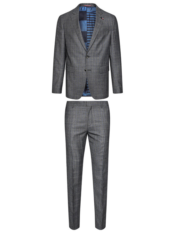 Tommy Hilfiger Tailored Tommy Hilfiger Tailored Öltöny Check TT0TT08549 Szürke Slim Fit