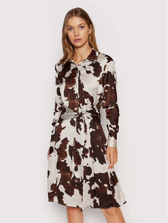 Guess Rochie tip cămașă Rebecca W2RK01 WD8G2 Bej Regular Fit