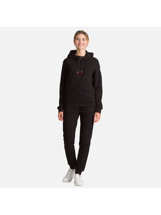 Rossignol Rossignol Bluza Full-Zip Hooded Logo Sweatshirt Czarny Regular Fit