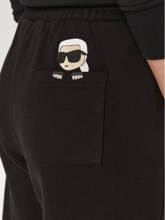 KARL LAGERFELD KARL LAGERFELD Donji dio trenerke A1W10130 Crna Relaxed Fit