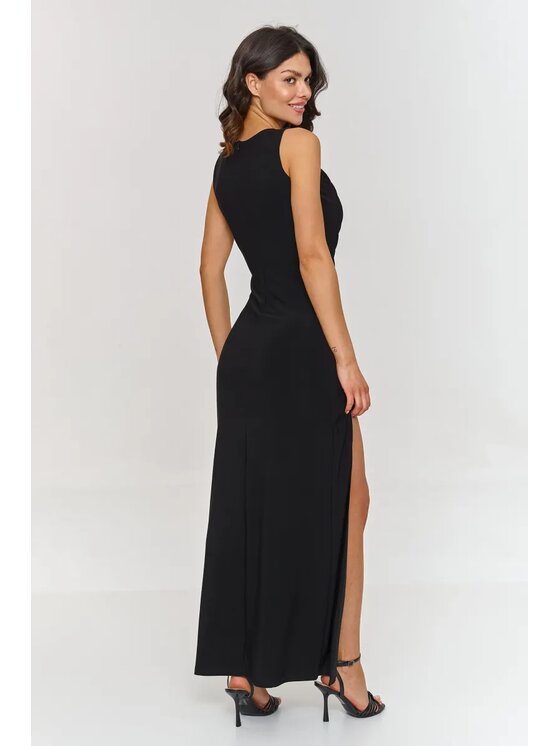 Makadamia Makadamia Sukienka koktajlowa m880 Czarny Fitted Fit