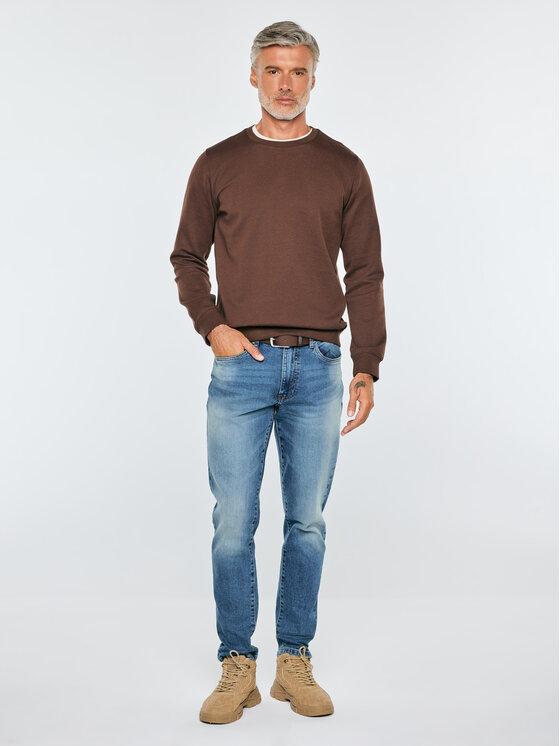 BIG STAR BIG STAR Bluza BREMEN Brązowy Basic Fit