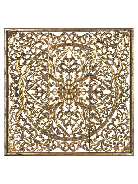 MIAhome MIAhome Dekoracja ścienna metalowa 80x80x2 cm ROZETA Złoty