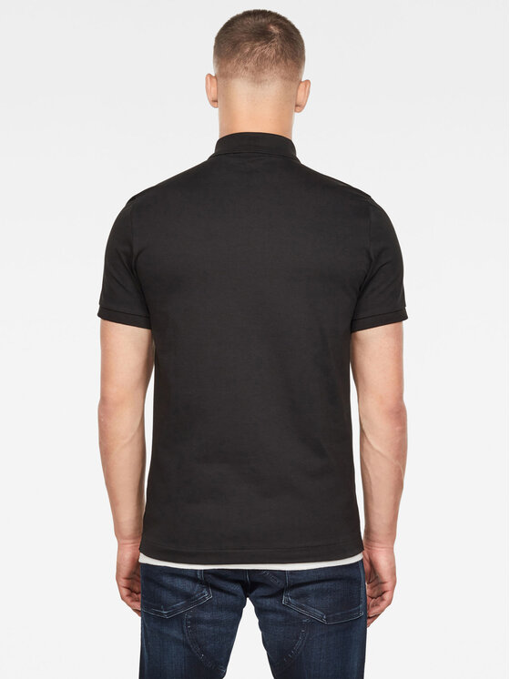 G-Star Raw G-Star Raw Тениска с яка и копчета D11595-5864-6484 Тъмносин Regular Fit