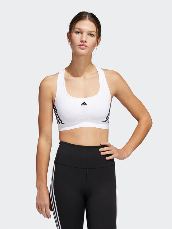 adidas Sporta krūšturis adidas Powerreact Training Medium-Support 3-Stripes Bra HC7897 Balts