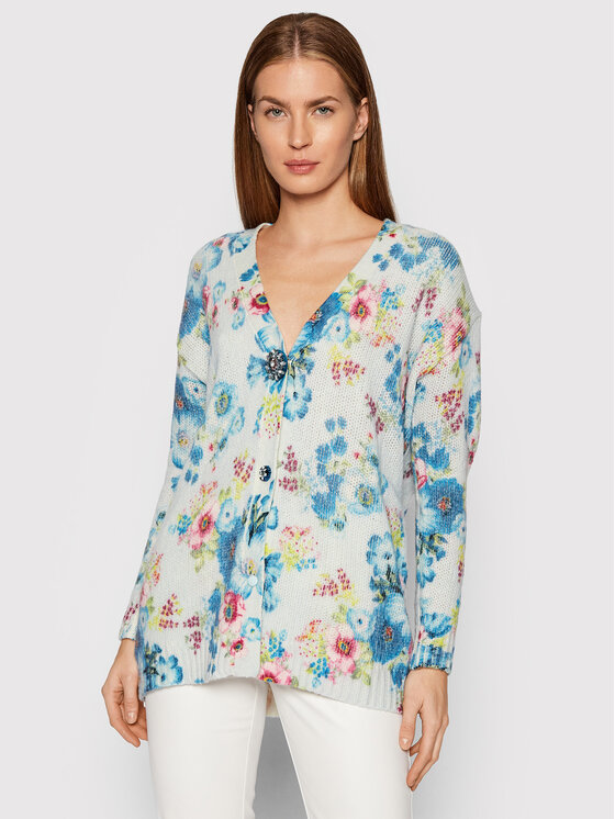 Blugirl Blumarine Kardigán RH1104-MAB00 Modrá Regular Fit
