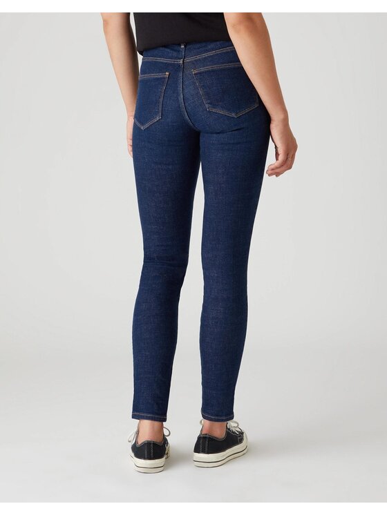 Wrangler Wrangler Jeansy HIGH RISE SKINNY Niebieski Skinny Fit