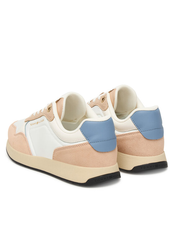 Tommy Hilfiger Tommy Hilfiger Sneakersy Mix Material Runner FW0FW08950 Écru