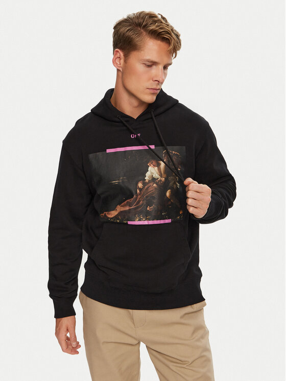 Off-White Mikina OMBB097S23FLE0031034 Čierna Regular Fit