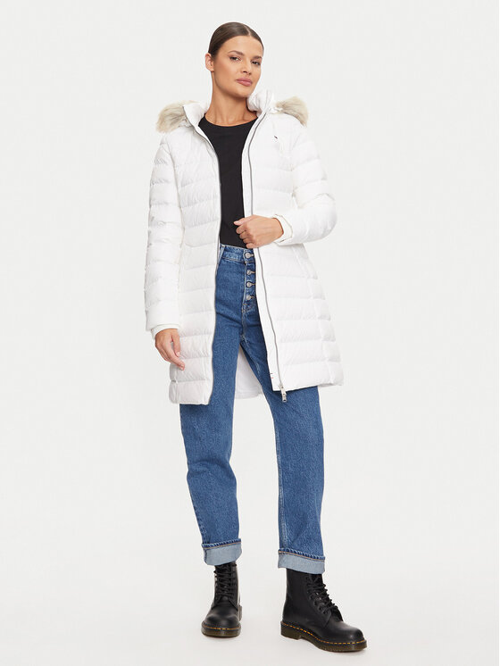 Tommy Jeans Tommy Jeans Vatovaná bunda Essential DW0DW18864 Biela Slim Fit