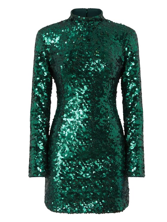PINKO PINKO Abito da sera Nascondino abito paillettes Verde Slim Leg
