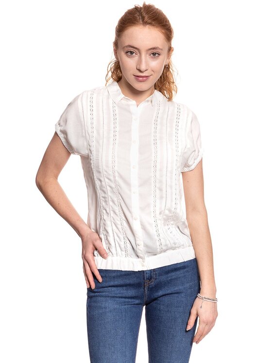 Wrangler Wrangler Camicia ROMANTIC TOP Beige Regular Fit