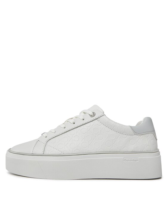 Calvin Klein Calvin Klein Laisvalaikio batai Flatform C Lace Up - Mono Mix HW0HW01870 Balta
