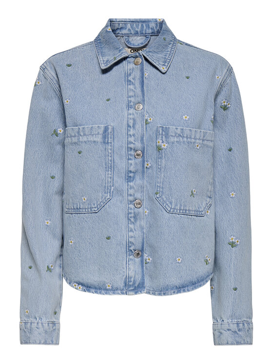 ONLY ONLY Τζιν πουκάμισο Cassie 15349520 Μπλε Oversize