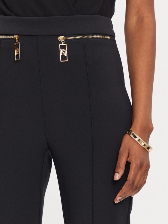 Elisabetta Franchi Elisabetta Franchi Auduma bikses PA-036-46E2-V320 Melns Slim Fit