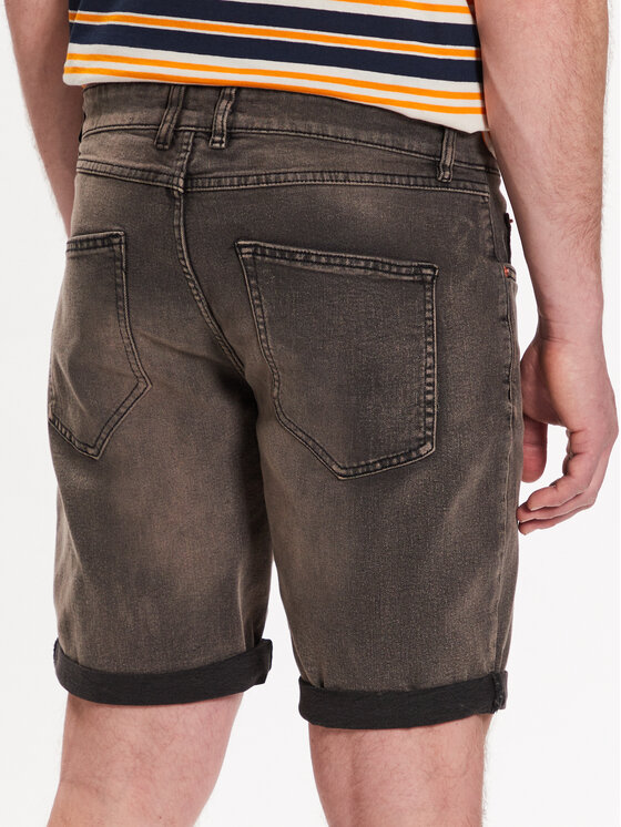 Redefined Rebel Redefined Rebel Džinsiniai šortai Stockholm 226131 Juoda Slim Fit