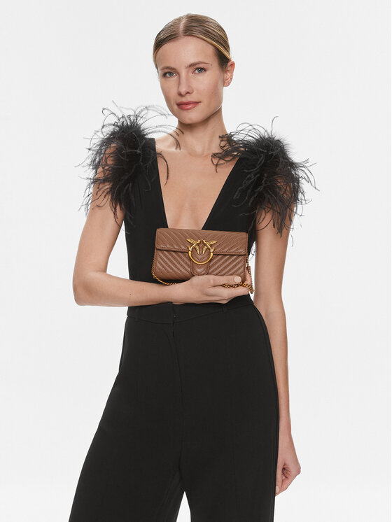 PINKO Pinko Ročna torba Love One Wallet C PW 24 PLTT 100062 A0GK Rjava