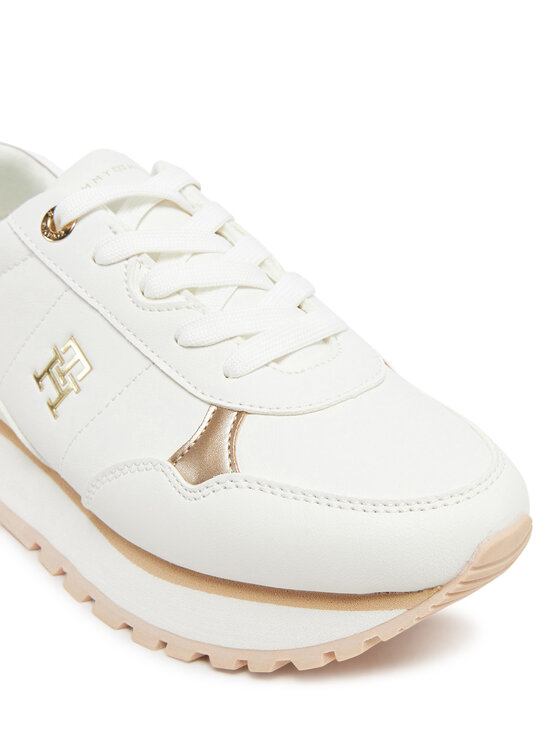 Tommy Hilfiger Tommy Hilfiger Laisvalaikio batai Low Cut Lace-Up Sneaker T3A9-33759-1355 S Écru