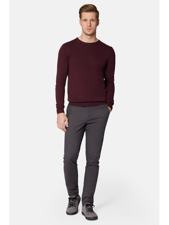 Lancerto Lancerto Sweter Morey SW073223000024 Bordowy Regular Fit