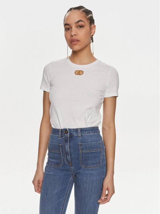 Elisabetta Franchi T-shirt MA-52N-41E2-V180 Bijela Regular Fit