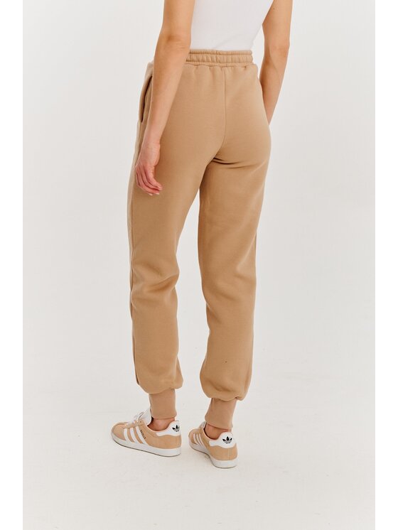 NAOKO NAOKO Spodnie dresowe Blooming Comfort Beżowy Regular Fit