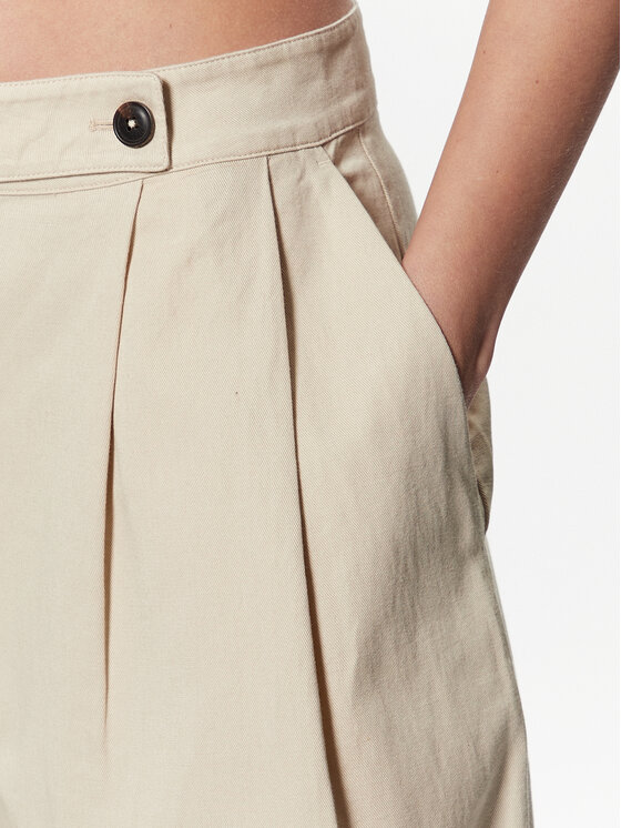 Tommy Hilfiger Tommy Hilfiger Pantaloni di tessuto WW0WW38596 Beige Wide Leg